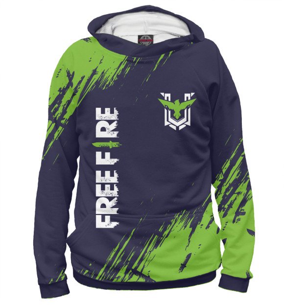 Мужское худи с изображением Free Fire / Фри Фаер цвета Белый