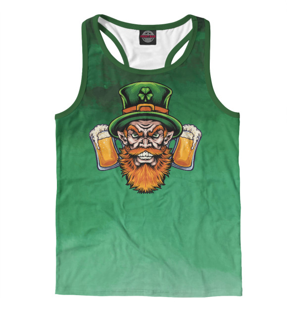 Мужская майка-борцовка с изображением Patrick's Day цвета Белый