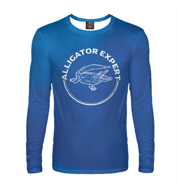 Мужской лонгслив с изображением Alligator Expert цвета Белый