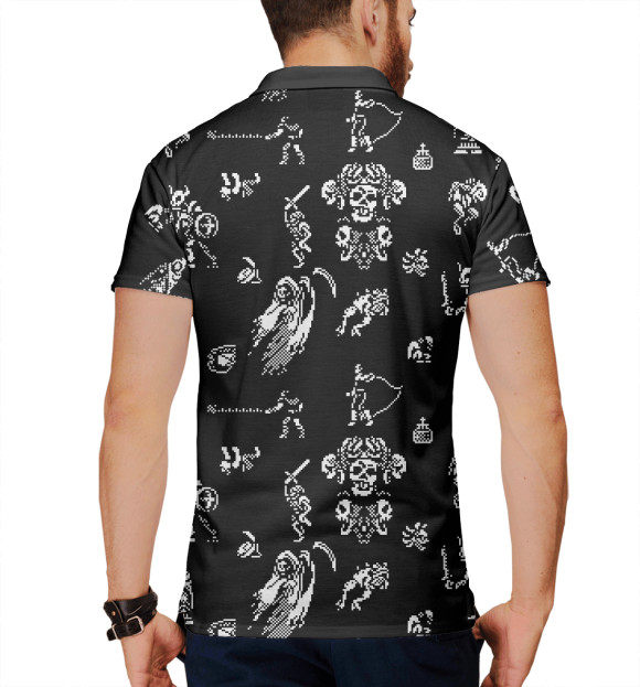 Мужское поло с изображением Castlevania III цвета Белый