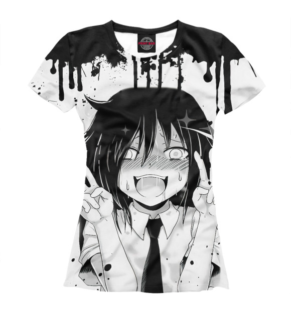 Футболка для девочек с изображением Ahegao цвета Белый