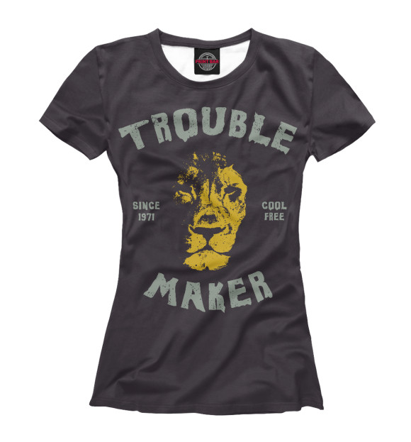 Футболка для девочек с изображением Trouble maker цвета Белый