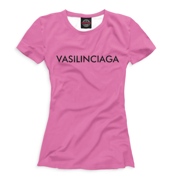Футболка для девочек с изображением Vasilinciaga розовый фон цвета Белый