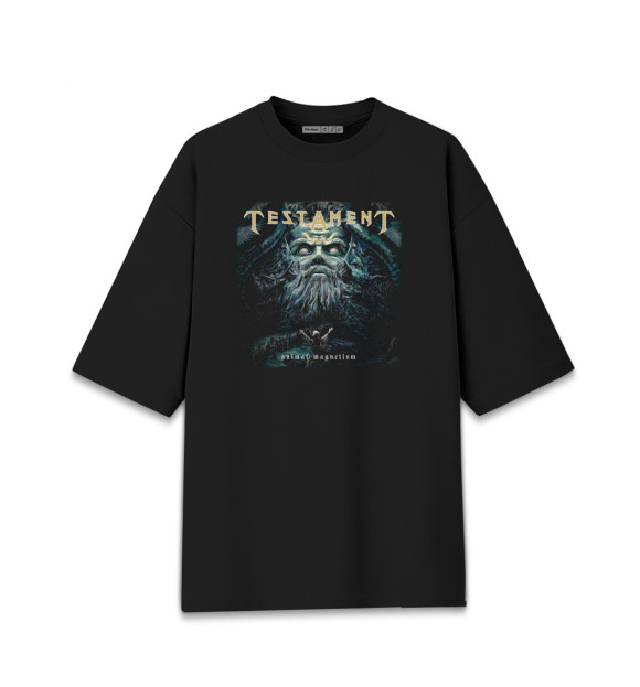 Мужская футболка оверсайз с изображением Testament цвета Черный