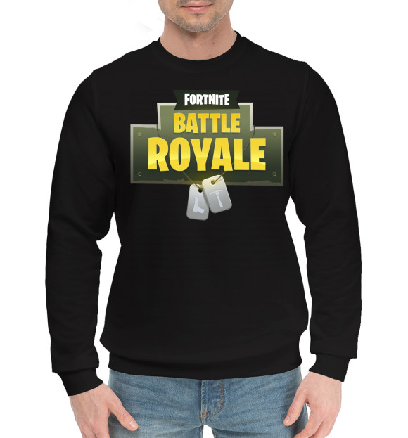 Мужской хлопковый свитшот с изображением Fortnite цвета Черный