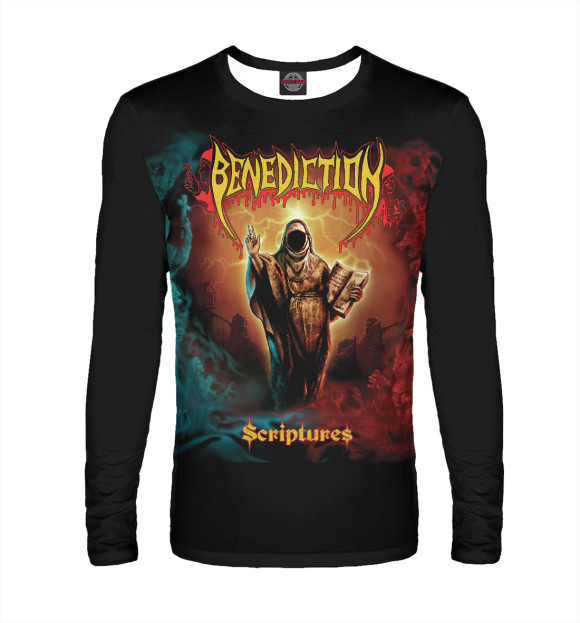 Мужской лонгслив с изображением Benediction цвета Белый
