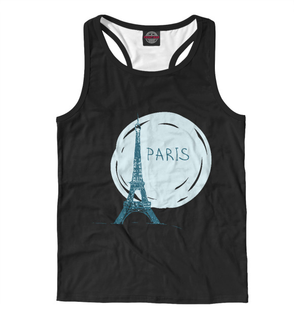 Мужская майка-борцовка с изображением Париж цвета Белый