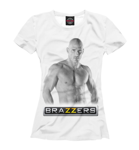 Женская футболка с изображением Лысый из Brazzers цвета Белый