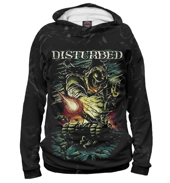 Женское худи с изображением Disturbed цвета Белый
