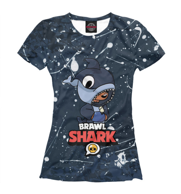 Футболка для девочек с изображением BRAWL STARS SHARK цвета Белый