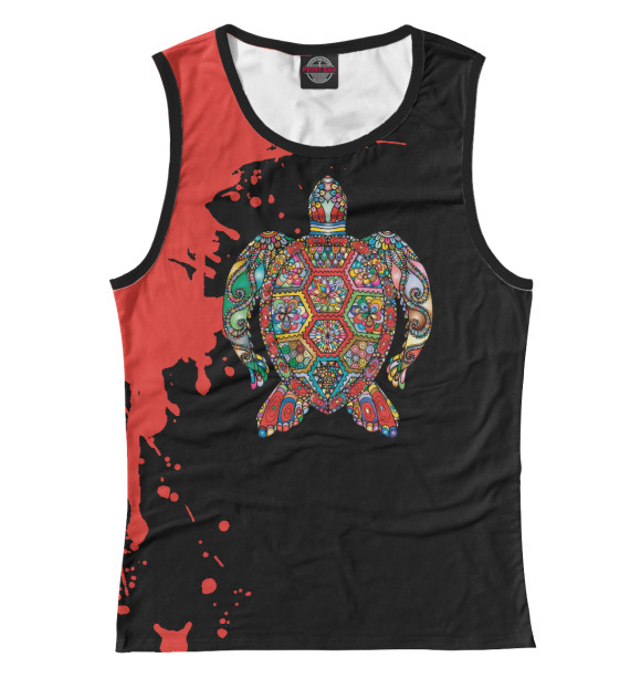 Майка для девочки с изображением Turtle psych цвета Белый