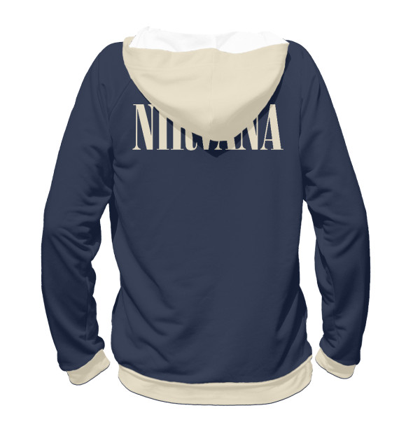 Мужское худи с изображением Nirvana цвета Белый