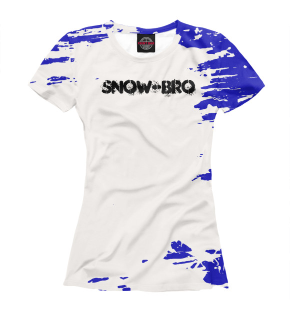 Футболка для девочек с изображением Snow-Bro цвета Белый