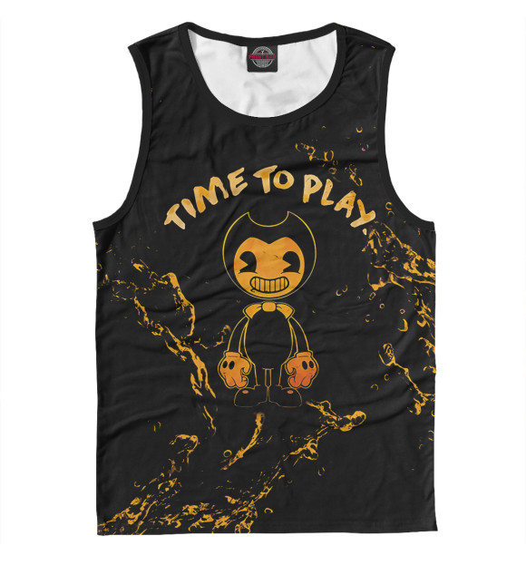 Мужская майка с изображением Bendy and the ink machine цвета Белый