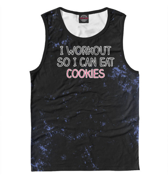 Мужская майка с изображением I Workout So I Can Eat Cook цвета Белый