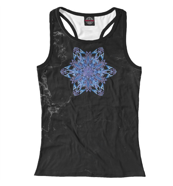 Женская майка-борцовка с изображением Deep Blue Mandala цвета Белый