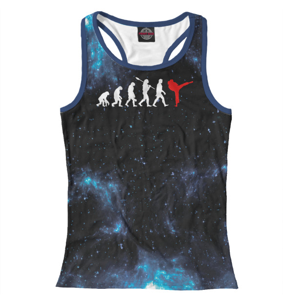 Женская майка-борцовка с изображением Funny Karate Evolution цвета Белый