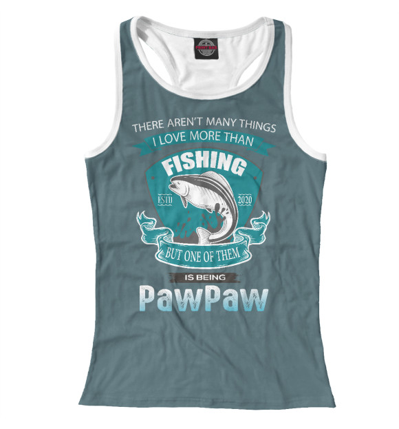 Женская майка-борцовка с изображением Рыбалов цвета Белый