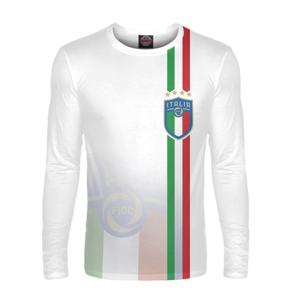 Мужской лонгслив с изображением Сборная Италии цвета Белый