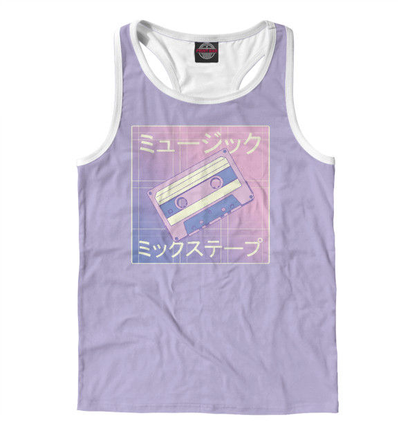 Мужская майка-борцовка с изображением Vaporwave mixtape цвета Белый