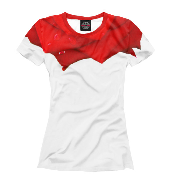 Женская футболка с изображением Роза в основе цвета Белый