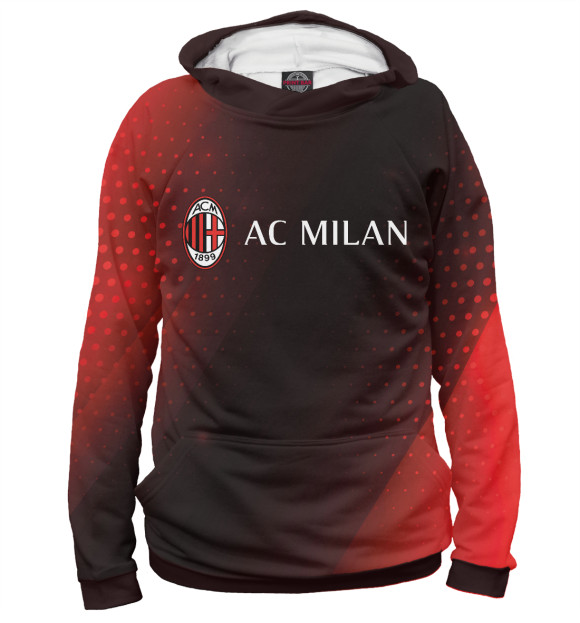 Женское худи с изображением AC Milan / Милан цвета Белый
