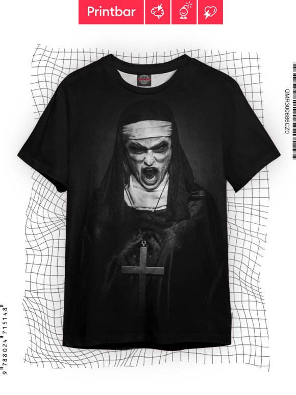 Мужская футболка с изображением Монахиня цвета Белый