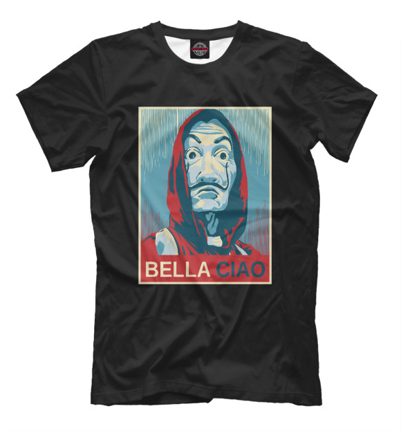 Мужская футболка с изображением Bella Ciao цвета Белый