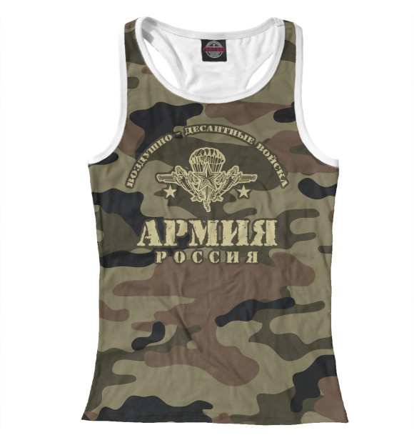 Женская майка-борцовка с изображением Воздушно Десантные Войска цвета Белый