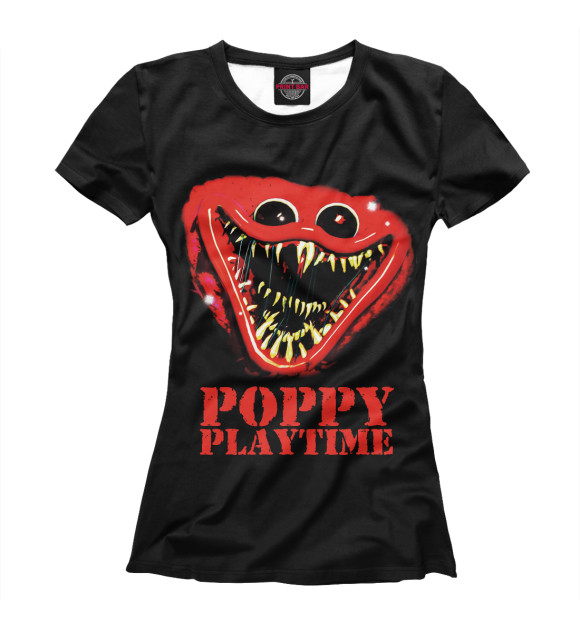 Футболка для девочек с изображением Poppy Playtime Хагги Вагги цвета Белый