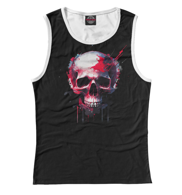 Майка для девочки с изображением Череп цвета Белый