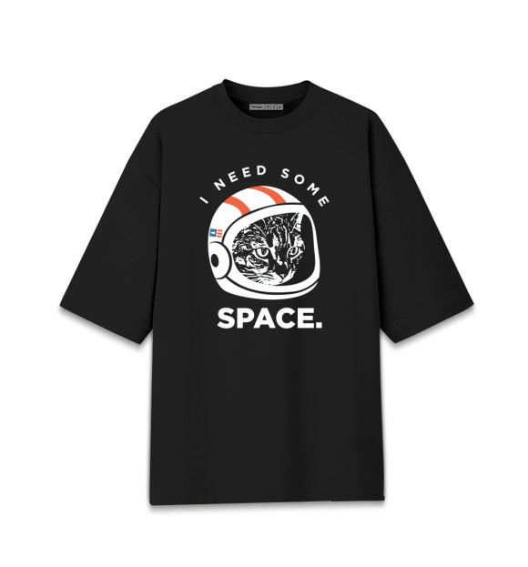 Женская футболка оверсайз с изображением Need Some Space цвета Черный