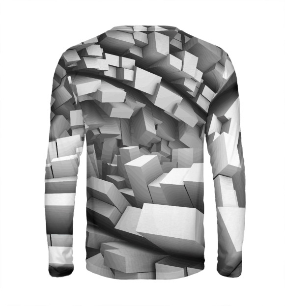 Мужской лонгслив с изображением 3D pattern цвета Белый