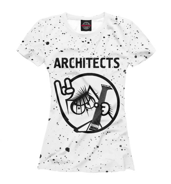 Женская футболка с изображением Architects + Кот цвета Белый