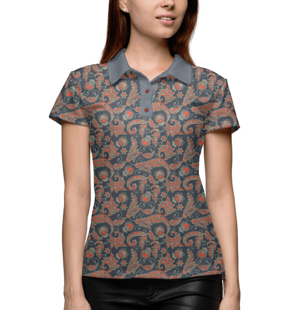 Женское поло с изображением Волшебный лес цвета Белый