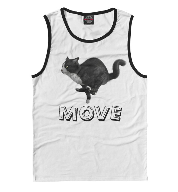 Майка для мальчика с изображением Move cat цвета Белый