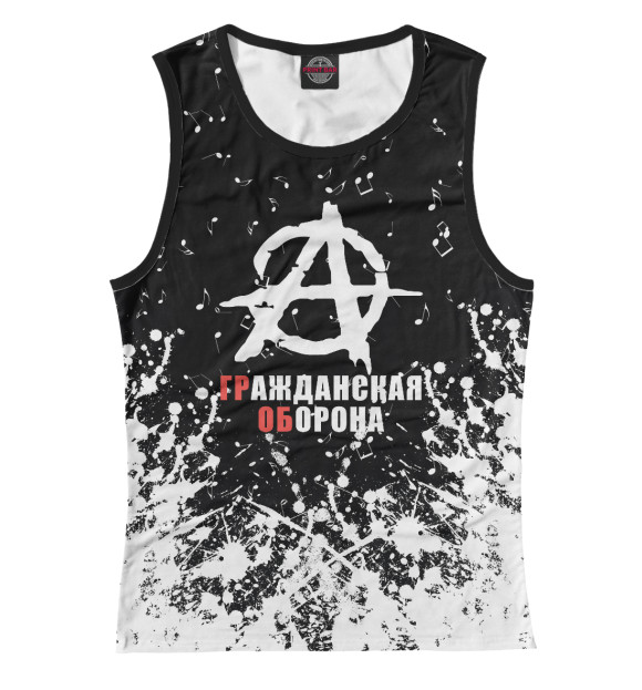 Женская майка с изображением Гражданская Оборона цвета Белый