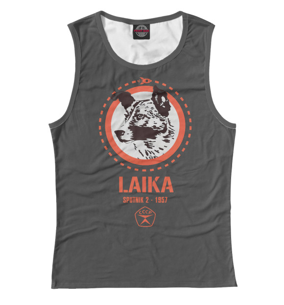 Майка для девочки с изображением Laika Dog Sputnik Space цвета Белый