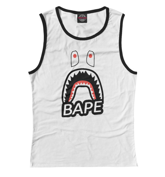 Майка для девочки с изображением BAPE цвета Белый