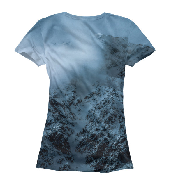 Женская футболка с изображением Снежные горы цвета Белый