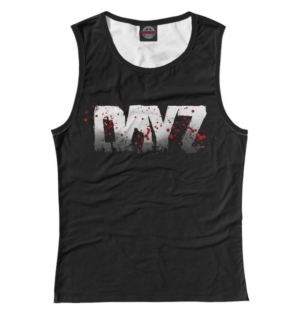 Женская майка с притом DayZ цвета Белый Женская майка с изображением DayZ цвета Белый