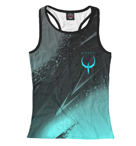 Женская майка-борцовка с притом Quake Stripes цвета Белый Женская майка-борцовка с изображением Quake Stripes цвета Белый