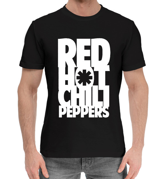 Мужская хлопковая футболка с изображением Red Hot Chili Peppers цвета Черный