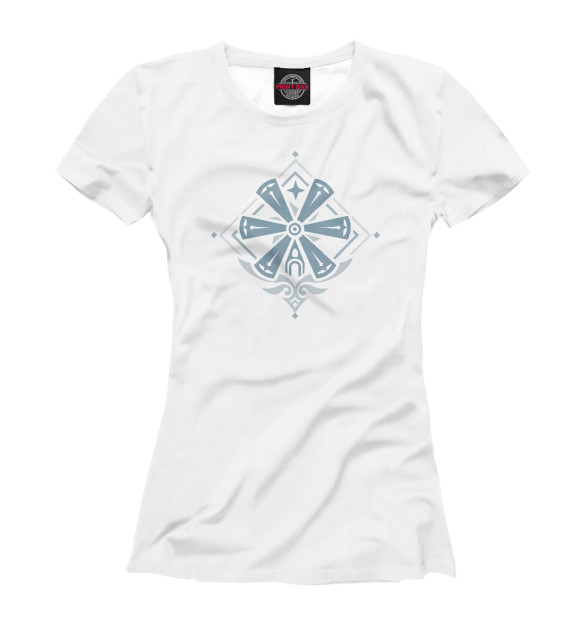 Женская футболка с изображением Мондштадт цвета Белый