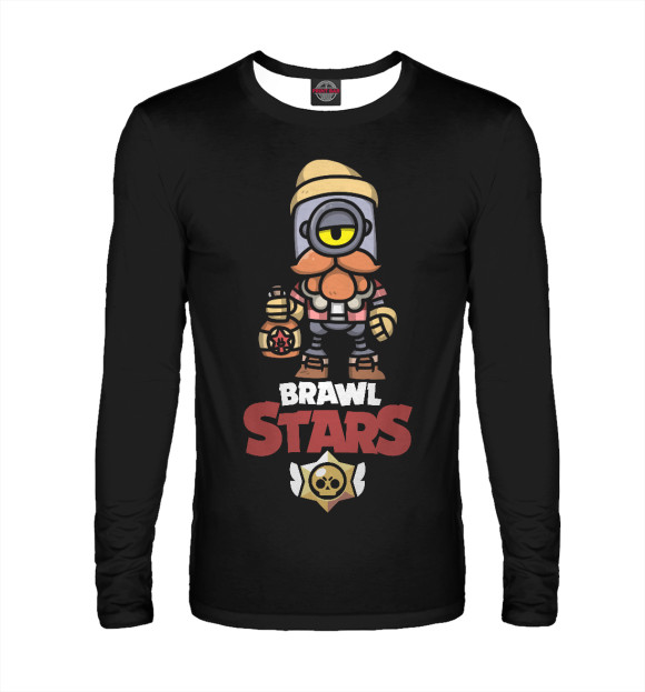 Мужской лонгслив с изображением Brawl Stars цвета Белый