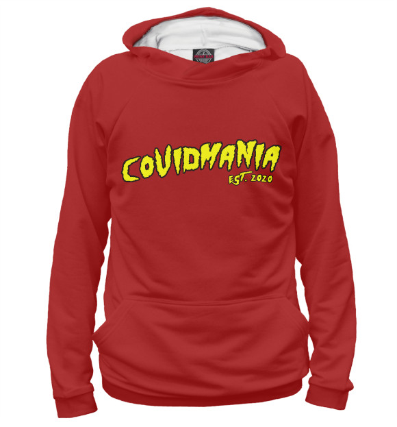 Женское худи с изображением Covidmania цвета Белый