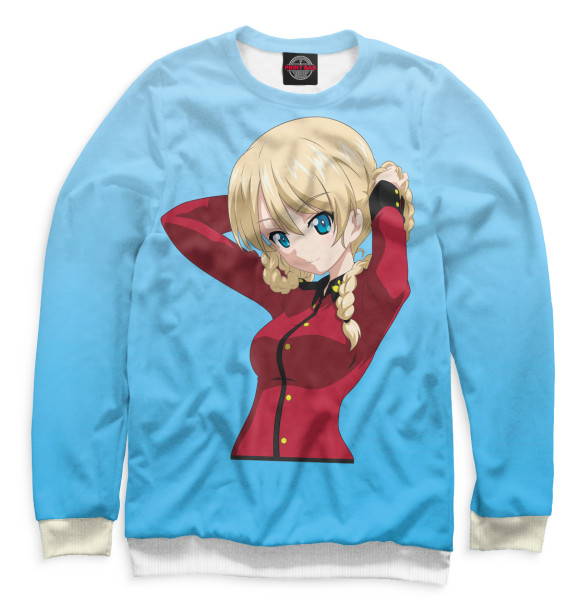 Мужской свитшот с изображением Girls und Panzer цвета Белый