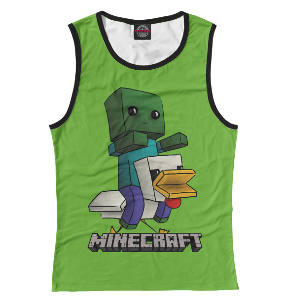 Майка для девочки с изображением Minecraft цвета Белый