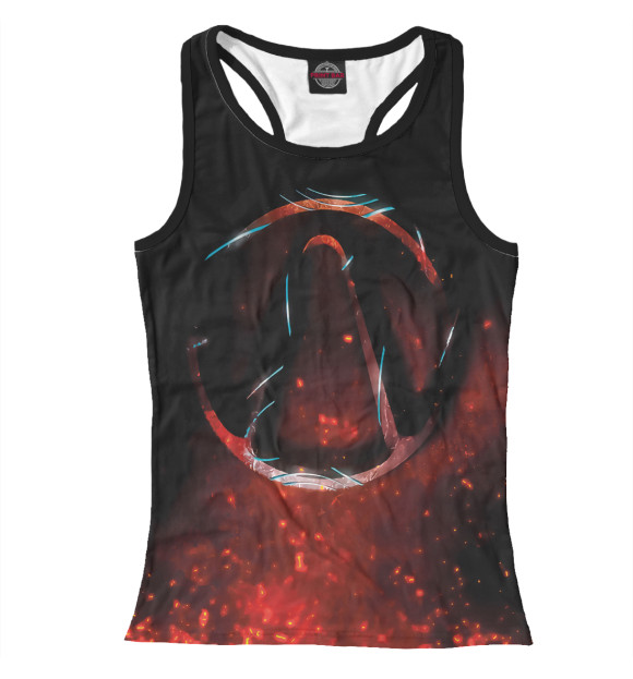 Женская майка-борцовка с изображением Borderlands цвета Белый