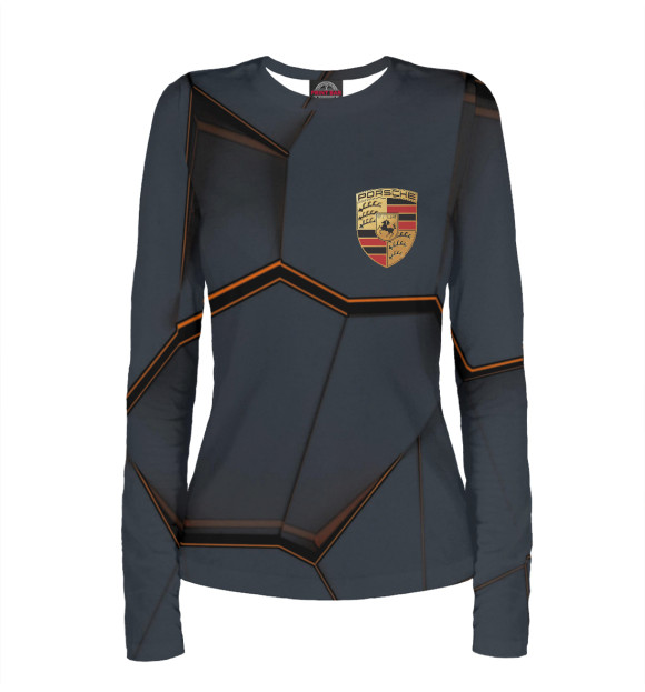 Женский лонгслив с изображением Porsche / Порш цвета Белый